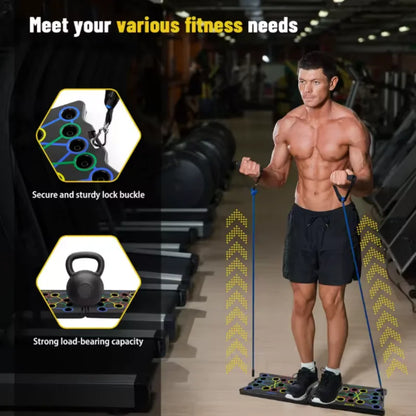 Multifunction Push-Up Board Kit with Handle Foldable Fitness Equipment for Chest Arm Abdomen Exercises Home Gym Training