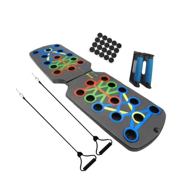 Multifunction Push-Up Board Kit with Handle Foldable Fitness Equipment for Chest Arm Abdomen Exercises Home Gym Training