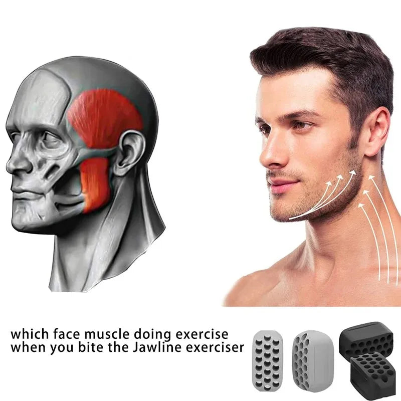 Silicone Jaw Exerciser Facial Toner  Jawline Fitness Ball Neck Toning
