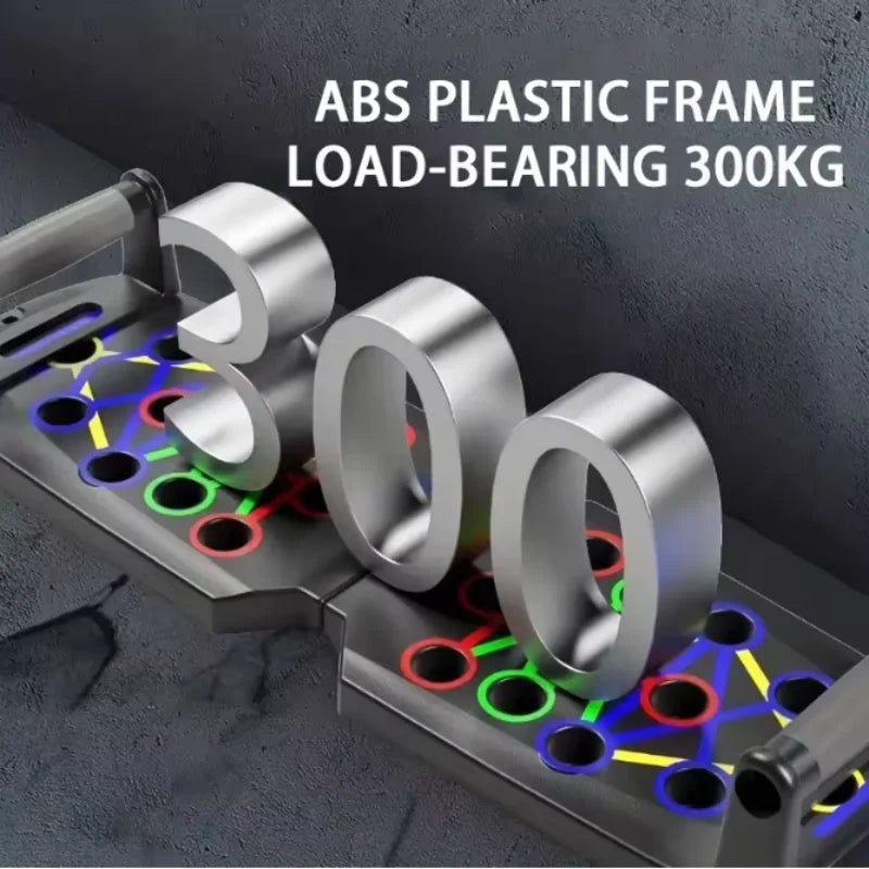 Multifunction Push-Up Board Kit with Handle Foldable Fitness Equipment for Chest Arm Abdomen Exercises Home Gym Training