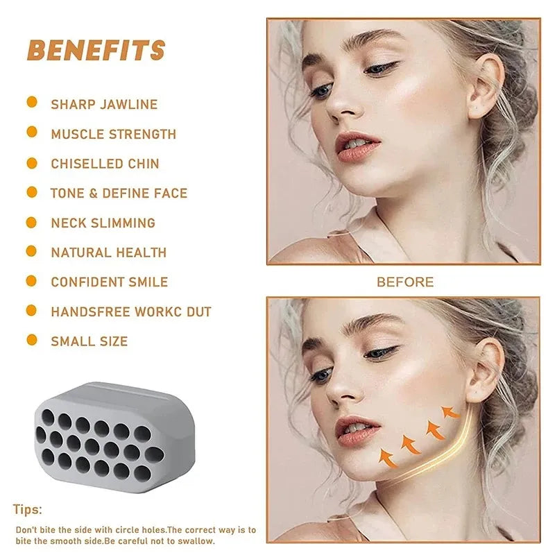 Silicone Jaw Exerciser Facial Toner  Jawline Fitness Ball Neck Toning