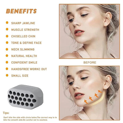 Silicone Jaw Exerciser Facial Toner  Jawline Fitness Ball Neck Toning
